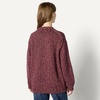 Amazon Essentials Women’s Oversized-Fit Heavyweight Cotton Blend Crewneck Sweater, Multi-Color, Ribbed(Burgundy Marl)