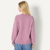 Amazon Essentials Women’s Oversized-Fit Heavyweight Cotton Blend Crewneck Sweater, Multi-Color, Ribbed(Fuchsia Marl)