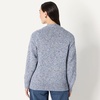 Amazon Essentials Women’s Oversized-Fit Multi-Color Heavyweight Cotton Blend Button-Up Cardigan with Deep V-Neckline(Bright Blue Marl)