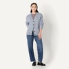 Amazon Essentials Women’s Oversized-Fit Multi-Color Heavyweight Cotton Blend Button-Up Cardigan with Deep V-Neckline(Bright Blue Marl)