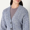 Amazon Essentials Women’s Oversized-Fit Multi-Color Heavyweight Cotton Blend Button-Up Cardigan with Deep V-Neckline(Bright Blue Marl)