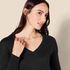 Amazon Essentials Women’s Regular Fit Lightweight V-Neck Tunic Sweater, Long Sleeve(Black)