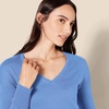 Amazon Essentials Women’s Regular Fit Lightweight V-Neck Tunic Sweater, Long Sleeve(Blue)