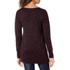Amazon Essentials Women’s Regular Fit Lightweight V-Neck Tunic Sweater, Long Sleeve(Burgundy Animal)