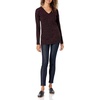 Amazon Essentials Women’s Regular Fit Lightweight V-Neck Tunic Sweater, Long Sleeve(Burgundy Animal)