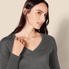 Amazon Essentials Women’s Regular Fit Lightweight V-Neck Tunic Sweater, Long Sleeve(Charcoal Heather)