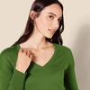 Amazon Essentials Women’s Regular Fit Lightweight V-Neck Tunic Sweater, Long Sleeve(Green)