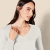 Amazon Essentials Women’s Regular Fit Lightweight V-Neck Tunic Sweater, Long Sleeve(Ivory)