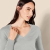 Amazon Essentials Women’s Regular Fit Lightweight V-Neck Tunic Sweater, Long Sleeve(Light Grey Heather)