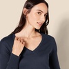 Amazon Essentials Women’s Regular Fit Lightweight V-Neck Tunic Sweater, Long Sleeve(Navy)