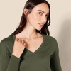 Amazon Essentials Women’s Regular Fit Lightweight V-Neck Tunic Sweater, Long Sleeve(Olive)