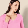 Amazon Essentials Women’s Regular Fit Lightweight V-Neck Tunic Sweater, Long Sleeve(Pink)