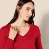 Amazon Essentials Women’s Regular Fit Lightweight V-Neck Tunic Sweater, Long Sleeve(Red)