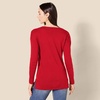 Amazon Essentials Women’s Regular Fit Lightweight V-Neck Tunic Sweater, Long Sleeve(Red)