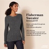 Amazon Essentials Women’s Regular Fit Soft Cotton Cable Knit Ribbed Crewneck Sweater (Available in Plus Size)(Blue Heather)