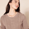 Amazon Essentials Women’s Regular Fit Soft Cotton Cable Knit Ribbed Crewneck Sweater (Available in Plus Size)(Camel Heather)