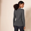 Amazon Essentials Women’s Regular Fit Soft Cotton Cable Knit Ribbed Crewneck Sweater (Available in Plus Size)(Charcoal Heather)