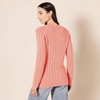 Amazon Essentials Women’s Regular Fit Soft Cotton Cable Knit Ribbed Crewneck Sweater (Available in Plus Size)(Coral Pink)