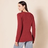 Amazon Essentials Women’s Regular Fit Soft Cotton Cable Knit Ribbed Crewneck Sweater (Available in Plus Size)(Dark Red)