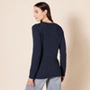 Amazon Essentials Women’s Regular Fit Soft Cotton Cable Knit Ribbed Crewneck Sweater (Available in Plus Size)(Navy)