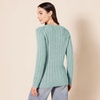 Amazon Essentials Women’s Regular Fit Soft Cotton Cable Knit Ribbed Crewneck Sweater (Available in Plus Size)(Sage Green Heather)
