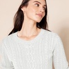 Amazon Essentials Women’s Regular Fit Soft Cotton Cable Knit Ribbed Crewneck Sweater (Available in Plus Size)(White)