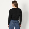 Amazon Essentials Women’s Regular-Fit Faux Mohair Wool Blend Sweater Cardigan with Gold Buttons, High Round Neckline(Black)