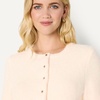 Amazon Essentials Women’s Regular-Fit Faux Mohair Wool Blend Sweater Cardigan with Gold Buttons, High Round Neckline(Cream)