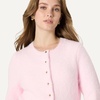 Amazon Essentials Women’s Regular-Fit Faux Mohair Wool Blend Sweater Cardigan with Gold Buttons, High Round Neckline(Pastel Lilac)