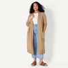 Amazon Essentials Women’s Regular-Fit Lightweight Soft Duster Length Cardigan Sweater(Camel Heather)