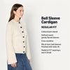 Amazon Essentials Women’s Regular-Fit Long-Sleeve Cardigan with Bell Sleeves and Shaped Waist(Oatmeal Heather)