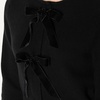 Amazon Essentials Women’s Regular-Fit Long-Sleeve Tie Front Cardigan with Bows, Blouson Sleeve, Rib Cuff(Black)