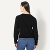 Amazon Essentials Women’s Regular-Fit Long-Sleeve Tie Front Cardigan with Bows, Blouson Sleeve, Rib Cuff(Black)