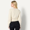 Amazon Essentials Women’s Regular-Fit Long-Sleeve Tie Front Cardigan with Bows, Blouson Sleeve, Rib Cuff(Oatmeal Heather)