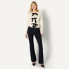 Amazon Essentials Women’s Regular-Fit Long-Sleeve Tie Front Cardigan with Bows, Blouson Sleeve, Rib Cuff(Oatmeal Heather)