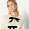 Amazon Essentials Women’s Regular-Fit Long-Sleeve Tie Front Cardigan with Bows, Blouson Sleeve, Rib Cuff(Oatmeal Heather)
