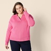 Amazon Essentials Women’s Regular-Fit Midweight Cotton Polo Pullover Sweater, Long Sleeve, V Neck, Collared(Hot Pink)