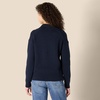 Amazon Essentials Women’s Regular-Fit Midweight Cotton Polo Pullover Sweater, Long Sleeve, V Neck, Collared(Navy)