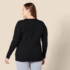 Amazon Essentials Women’s Regular-Fit Soft Touch Crewneck Long-Sleeve Sweater(Black)