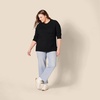 Amazon Essentials Women’s Regular-Fit Soft Touch Crewneck Long-Sleeve Sweater(Black)