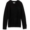 Amazon Essentials Women’s Regular-Fit Soft Touch Crewneck Long-Sleeve Sweater(Black)