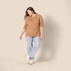 Amazon Essentials Women’s Regular-Fit Soft Touch Crewneck Long-Sleeve Sweater(Camel Heather)