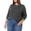 Amazon Essentials Women’s Regular-Fit Soft Touch Crewneck Long-Sleeve Sweater(Charcoal)