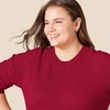 Amazon Essentials Women’s Regular-Fit Soft Touch Crewneck Long-Sleeve Sweater(Dark Red)