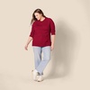 Amazon Essentials Women’s Regular-Fit Soft Touch Crewneck Long-Sleeve Sweater(Dark Red)