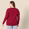 Amazon Essentials Women’s Regular-Fit Soft Touch Crewneck Long-Sleeve Sweater(Dark Red)