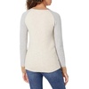 Amazon Essentials Women’s Regular-Fit Soft Touch Crewneck Long-Sleeve Sweater(Grey Oatmeal Heather Color Block)
