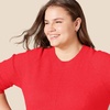 Amazon Essentials Women’s Regular-Fit Soft Touch Crewneck Long-Sleeve Sweater(Red)