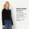 Amazon Essentials Women’s Regular-Fit Trendy Wool Blend Boucle Button-Down Jacket(Black)