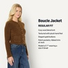 Amazon Essentials Women’s Regular-Fit Trendy Wool Blend Boucle Button-Down Jacket(Brown)